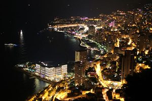 A picture shows a night view of Monaco d