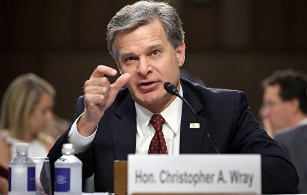 美国联邦调查局（FBI）局长雷（Christopher Wray）出席国会听证。