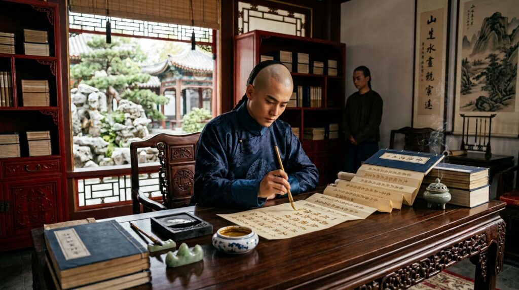 书生在王府写经