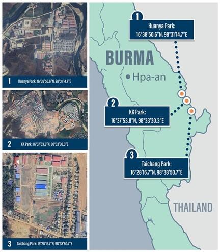 缅甸诈骗基地分布地图